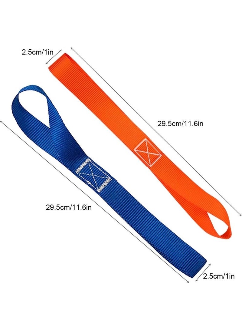 10 Pcs Soft Loop Tie Down Straps, 1,500lb Load Capacity 4,500lb Breaking Strength Belts for Secure and Confident Trailering of Motorcycle Dirt Bike ATV UTV - Blue, Orange - Image 2